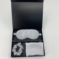 Masque d'oreiller zippé cadeau et ensemble de cravates de cheveux en soie