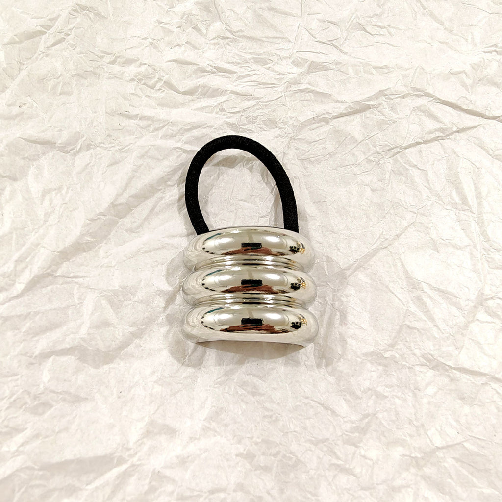 Géométrie métal concave-convexe élastique tempérament cheveux anneau corde de cheveux