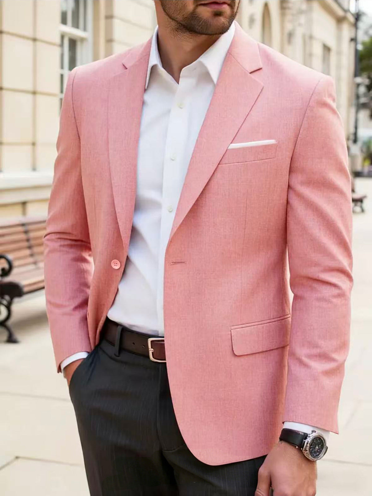 Veste à taille unique pour hommes casual Blazer