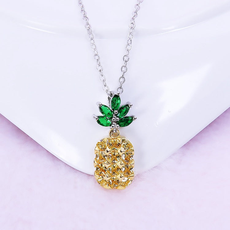 Boucles d'oreilles en ananas cristal Collier Ensemble Boucles d'oreilles en arbre de coco