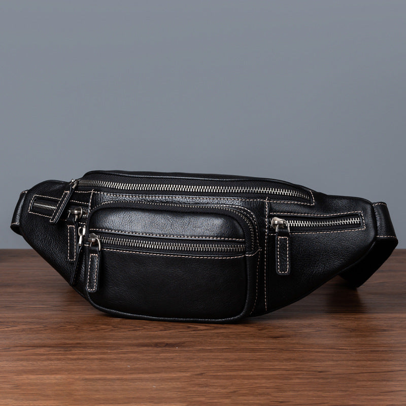 Cowhide Retro-style sac de poitrine casual