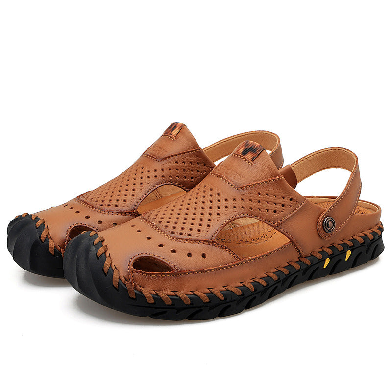 Chaussures de plage pour hommes en plein air à couture manuelle