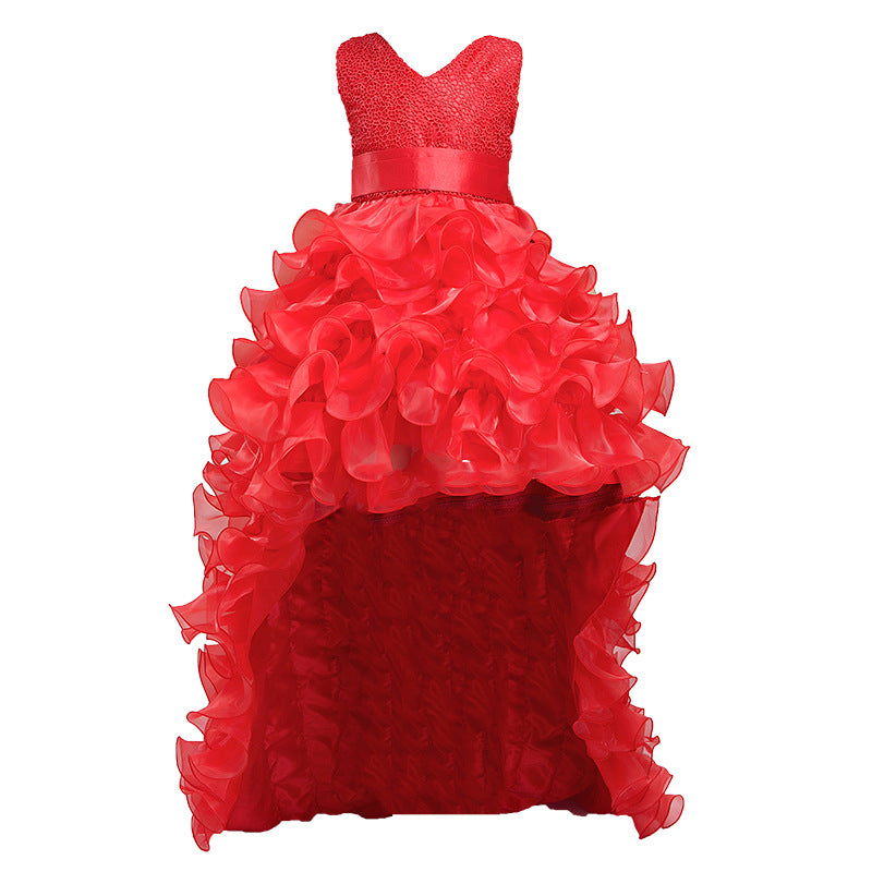 Filles robe mariage fleur fille robe jupe enfant princesse robe costume jupe queue 888 pi