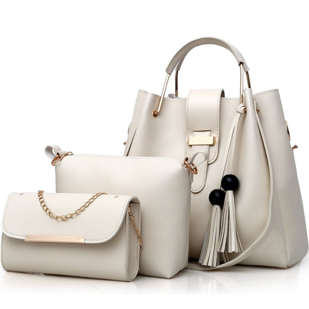 Pour femmes Purse et sac à main 3Pcs Sac Set Tassel Tote Clutch Satchel Top Poignée Sac à épaule