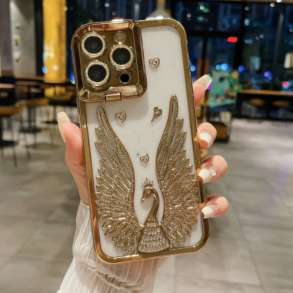 Angel Wing Frame Bracket Electroplating Téléphonie tridimensionnelle Case