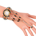 Ladies Full Diamond Claw Chain Ring Set montre