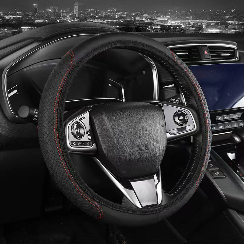 Couverture de volant de voiture Fibre en cuir double cercle