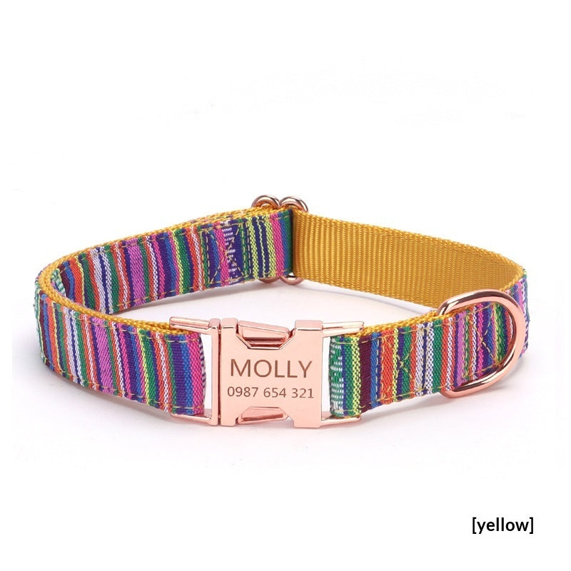 Collier à carreaux à rayures bohème en nylon personnalisé