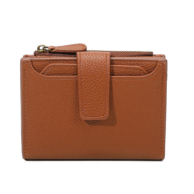 Purse fonctionnelle de pièce avec un portefeuille en cuir à anneaux pour les femmes