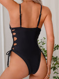 Cutout côté femme Dentelle haut une pièce maillot de bain