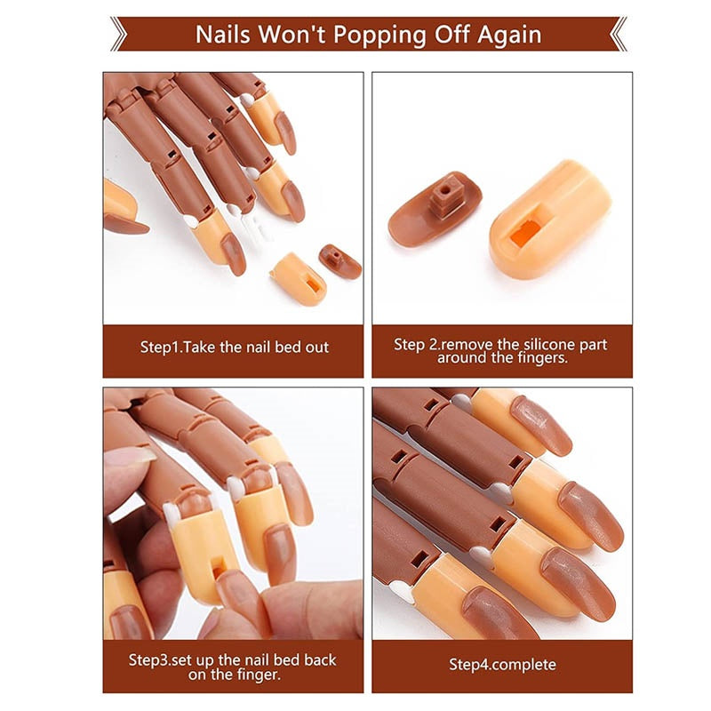 Nail Acrylique Gel Pratique Main 300 Pcs Conseils de Nail Formation flexible Conseil de Nail Art