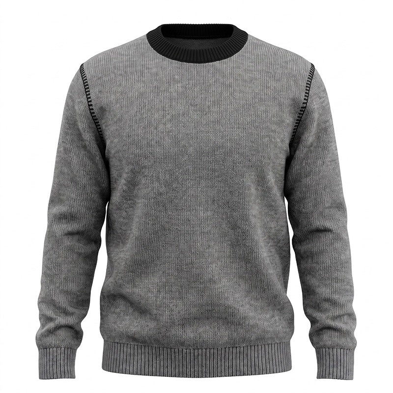 Double fermeture à glissière ronde Col long Chandail hommes