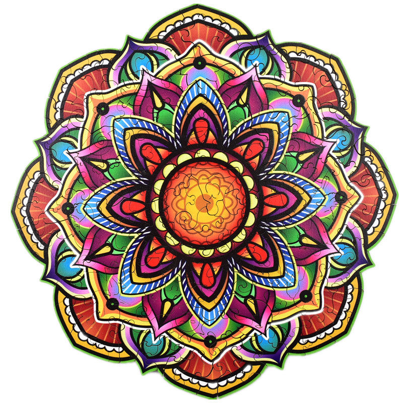 Mandala Puzzle en bois irrégulier