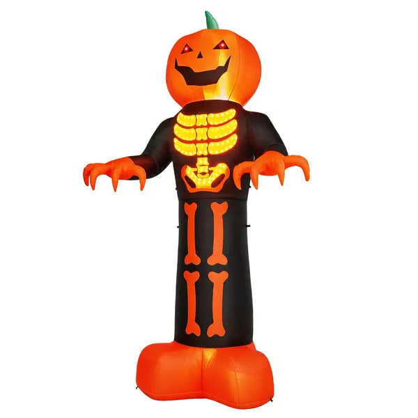 12ft Décor gonflable d'Halloween avec côtes de squelette