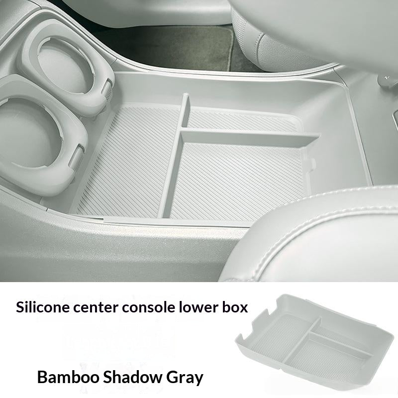 B10 Console centrale Compartiment de stockage inférieur Plateau d'organisateur de silicone