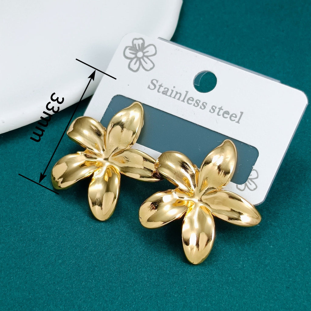 Boucles d'oreilles en acier inoxydable à double couche Léger Luxe avec une sensation Premium