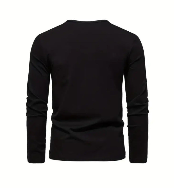 Ss-border Pure Cotton Col rond Manches longues T-shirt trois couleurs pour les hommes