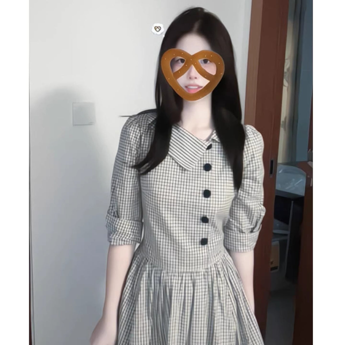 Robe de lapelle à manches longues de style français