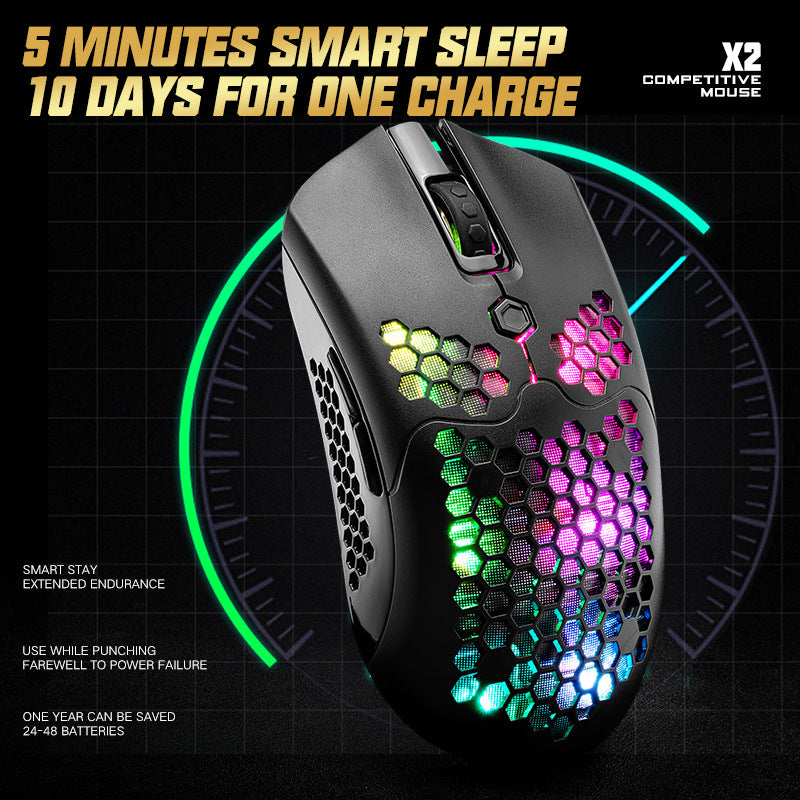 Gratuit Wolf X2 sans fil souris RGB double mode jeu souris