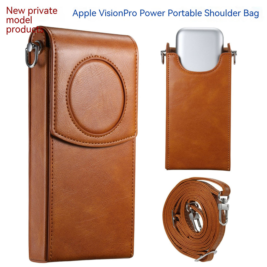 Vision Pro Protection de l'alimentation Sac de rangement en cuir portable Satchel