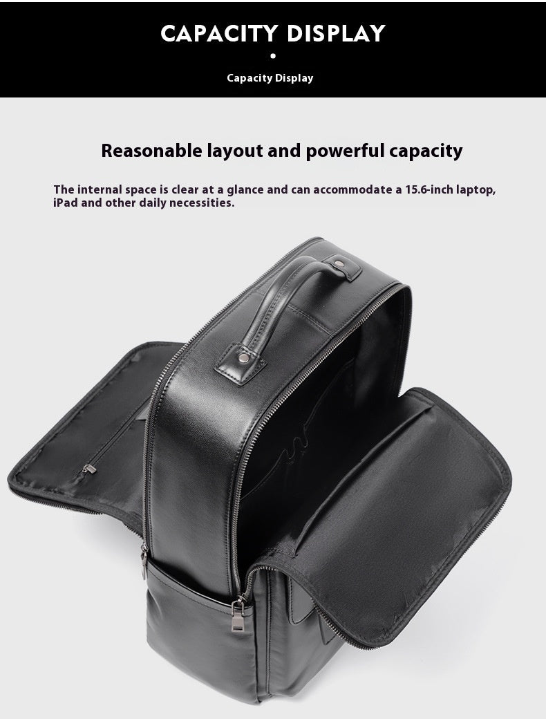 Sac à dos en cuir pour hommes de grande capacité