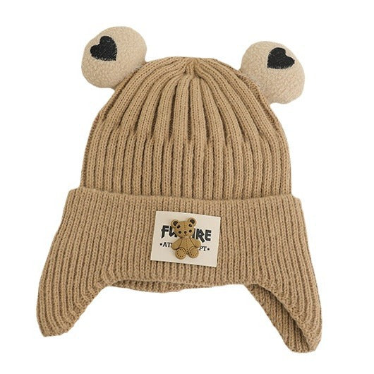 Casquette en laine pour ours chaud tricoté pour enfants