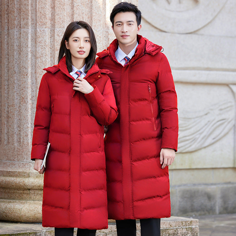 Manteau de coton d'hiver long et épais pour hommes