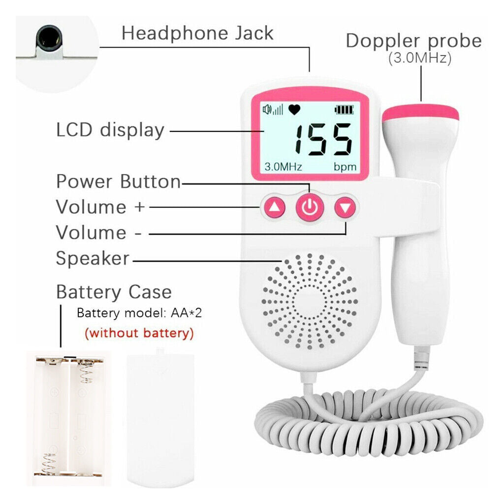 Doppler foetal Detektor Baby Herzschlag Taux Sonde Prnatale Monitor Ultraschall