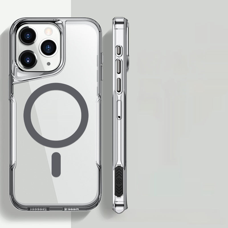High Transparent Acrylique magnétique transparent Protection anti-goutte Mobile Phone Shell