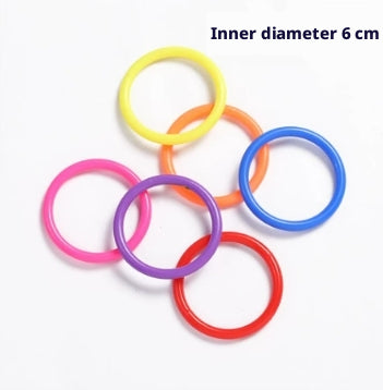 Diamètre intérieur des anneaux en plastique 6 cm de couleur mélangée-10 pièces
