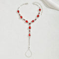 Style Sweet Full Diamond Water Drop Anklet Mode Silver-Plated Bague de pied enroulé Be