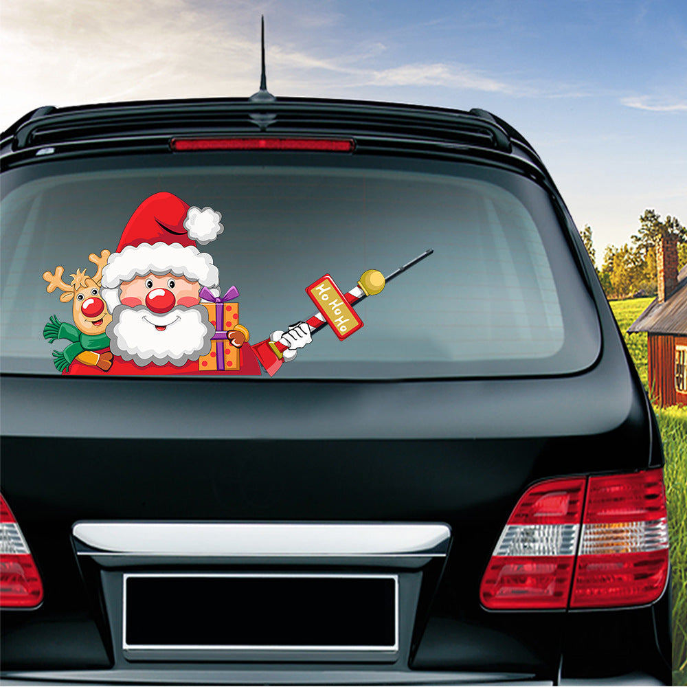 Populaire essuie-glace Santa Claus autocollant peut enlever la voiture arrière essuie-glace Sticker Car Sti