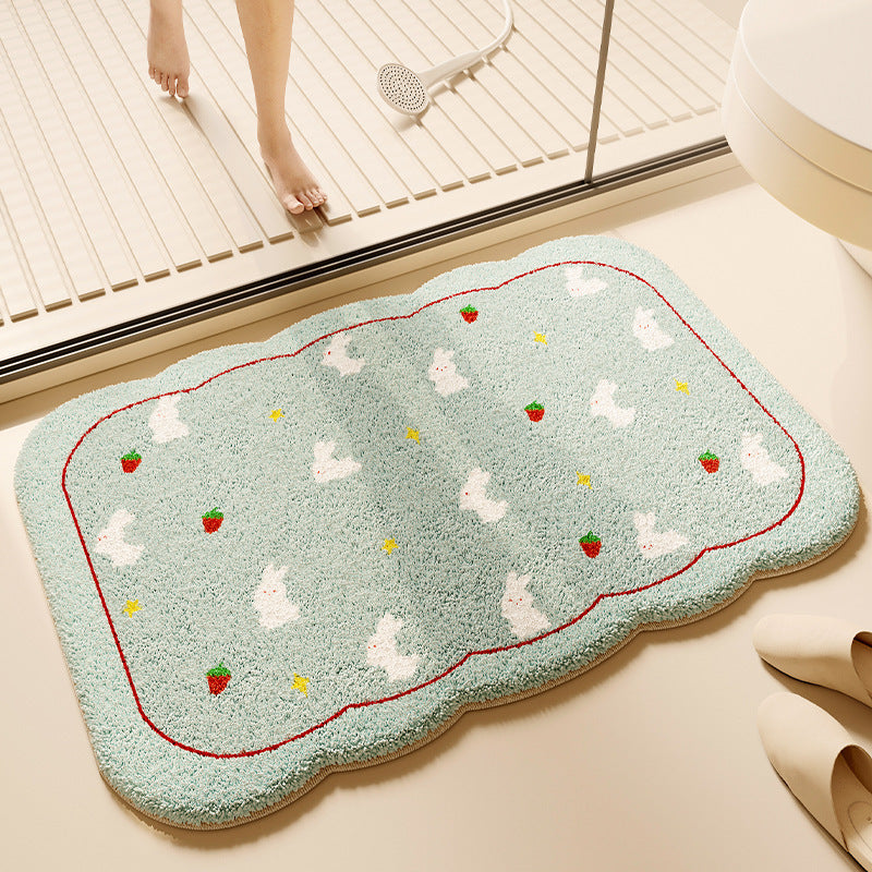 Tapis de salle de bain en peluche épais absorbant l'eau