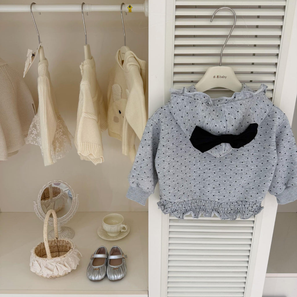 Filles Polka-dot Veste à clin d'oeil et ensemble de pantalons flamboyants