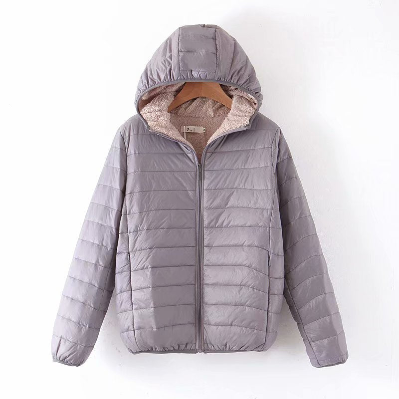 Vêtements d'extérieur à capuche courte matelassée pour femmes