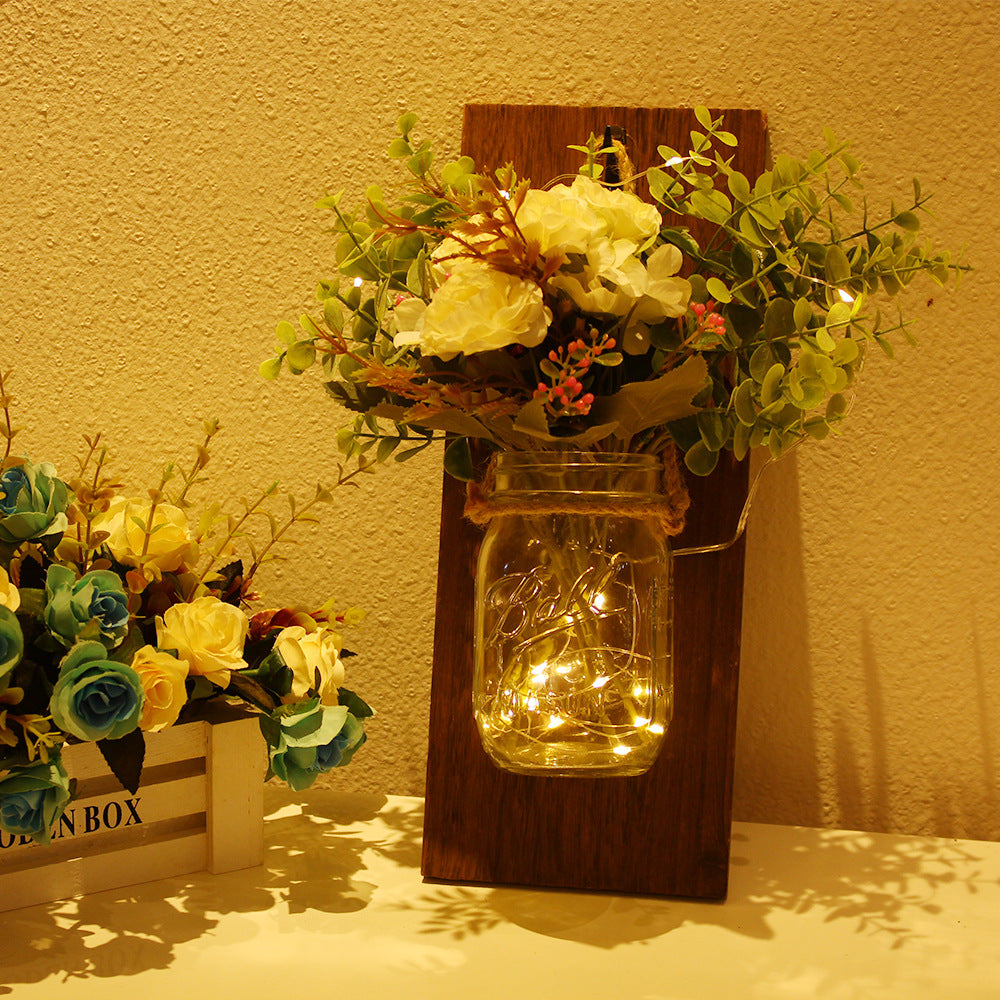 Lampe murale en bois de fleur immortal