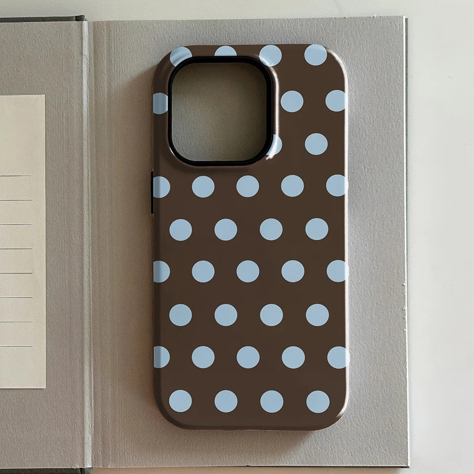 Luxury Brown et Red Polka-dot dossier téléphonique