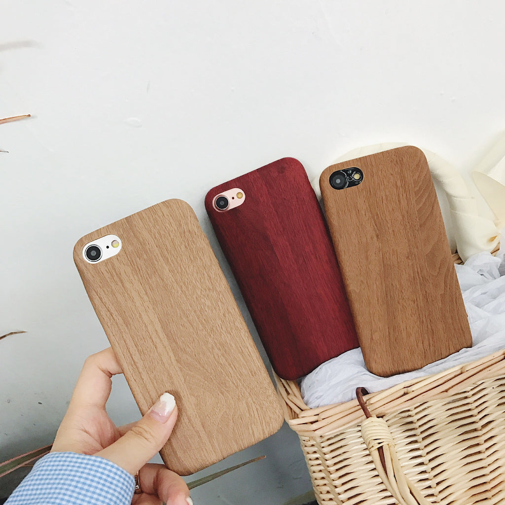 Housse de combiné en bois avec revêtement en cuir souple ultra fin et combiné en bois c