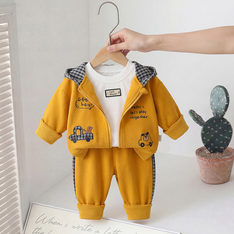 Veste à capuche élégante à trois pièces pour garçon