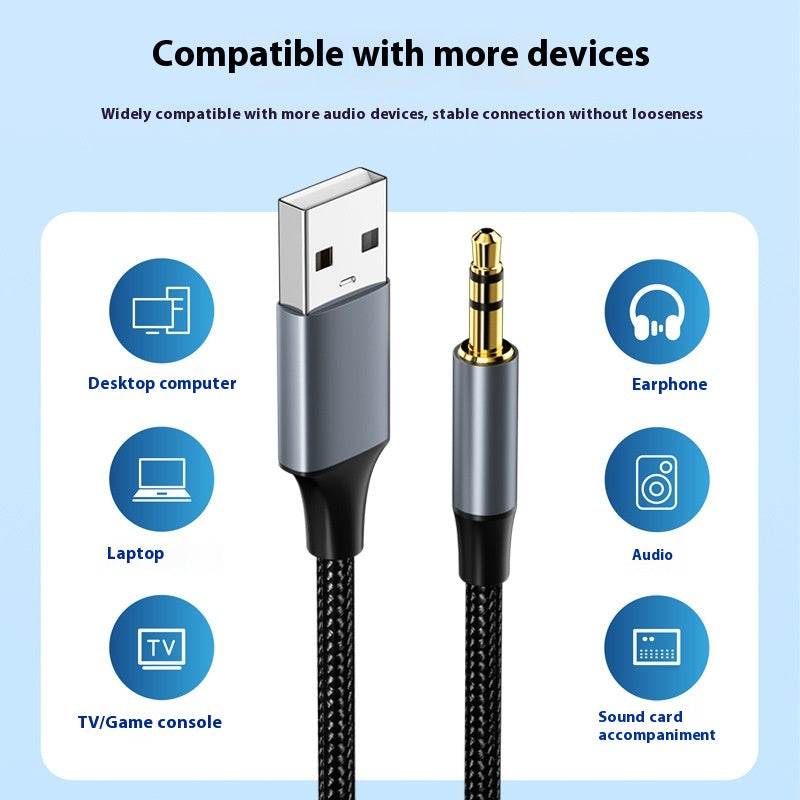 Connecteur d'ordinateur câble audio USB à 35mm