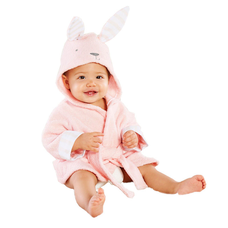 Mode pour bébé Peignoir animal simple de dessin animé