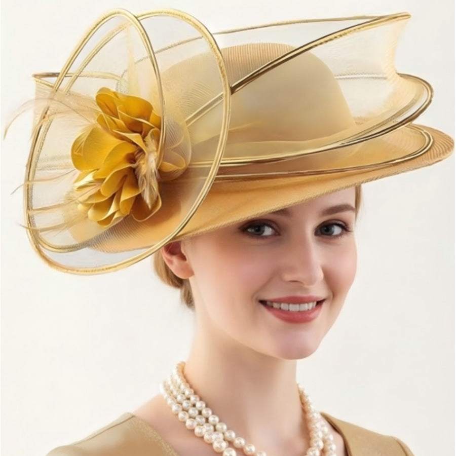 Chapeau de soleil pour femmes à large bord pour les occasions officielles