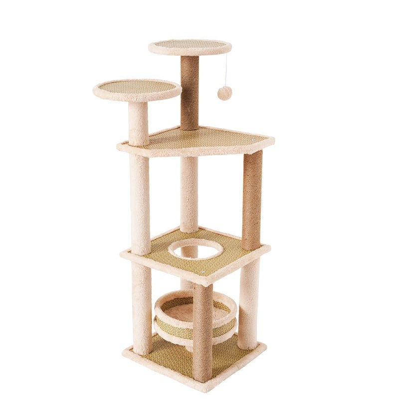 Lit de chat intégré et cadre d'escalade d'arbre de chat