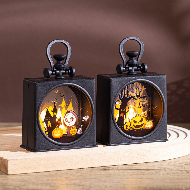 Décoration d'Halloween Coffret-cadeau de jardin d'enfants Portable Pumpkin Scène L
