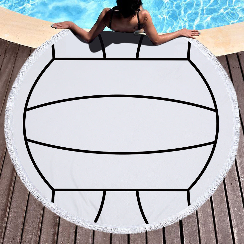 Serviette de bain ronde imprimée de plage