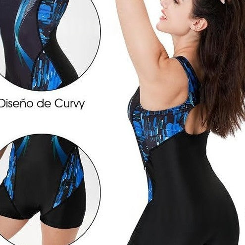 Combinaison de bain en une seule pièce de style Boxer pour femme