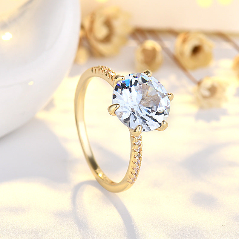 Anneau de diamant géométrique à six brins mode
