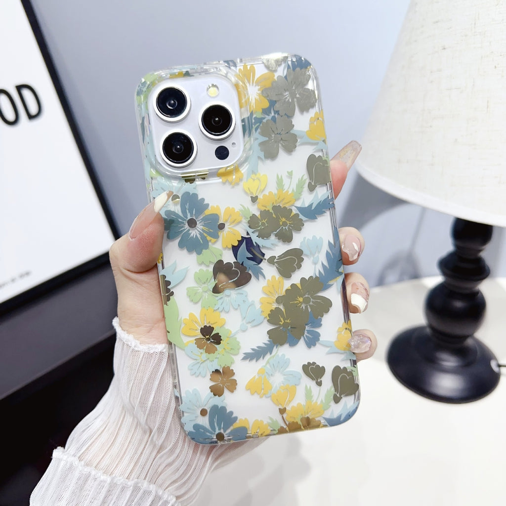 Gold Floral Phone Case with Double-Sided Lamination