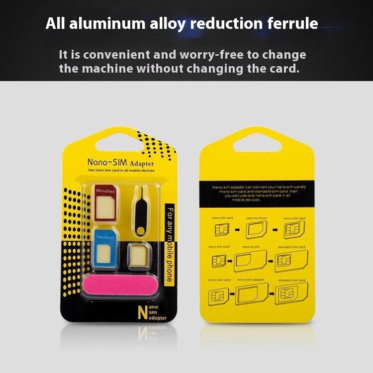 Metal SIM Support Sleeve Card Slot Standard pour Micro SIM Phone Restorer Aluminium Alliage Fiv