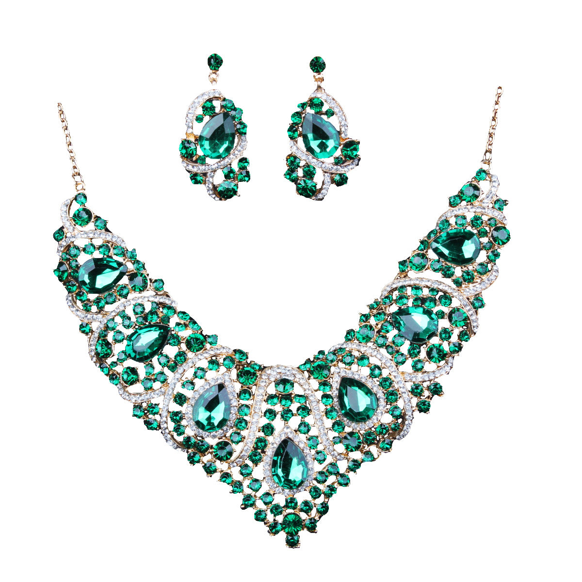 Collier et boucle d'oreille colorés